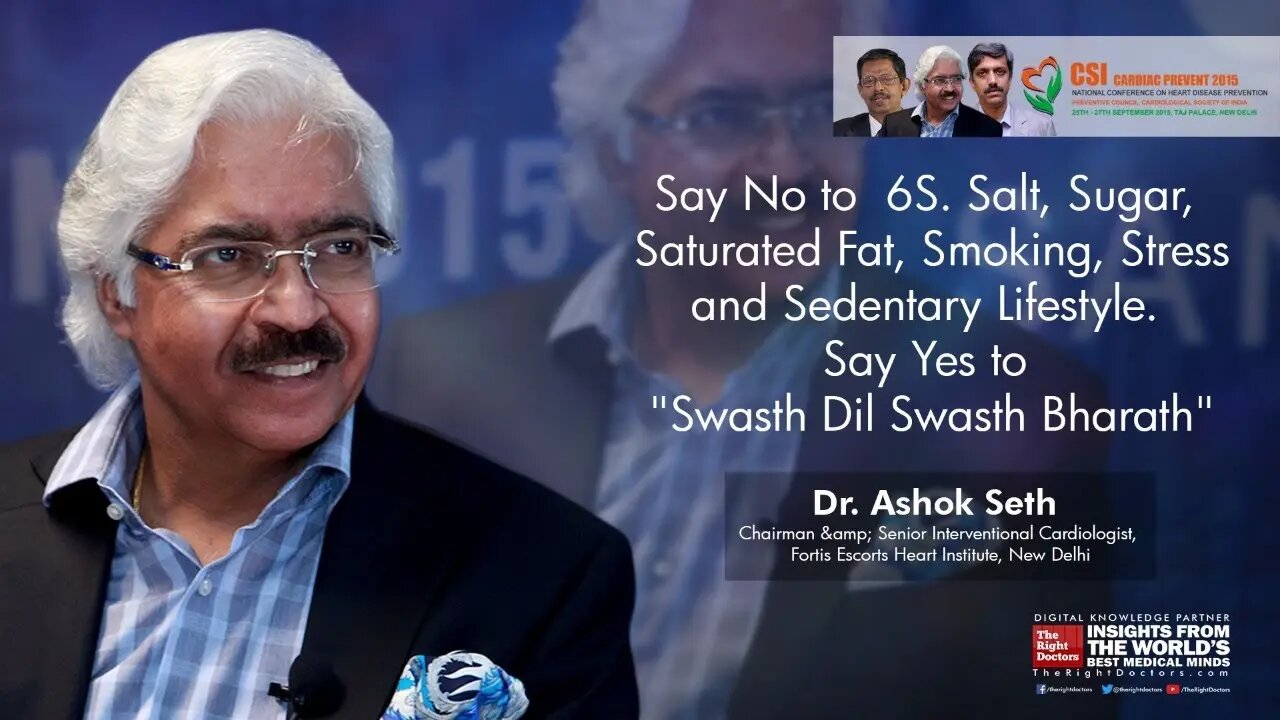Say No to 6S. Salt, Sugar, Saturated Fat, Smoking, Stress and Sedentary Lifestyle and Say Yes to "Swasth Dil Swasth Bharat"
