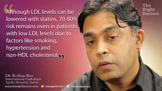Dr. Roshan Rao: "Risk even with low ldl due to smoking hypertension and non hdl cholesterol"