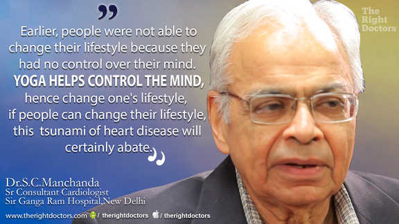 Yoga helps control mind and change lifestyle — a crucial reminder from Dr. SC Manchanda.