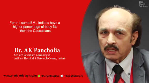 Important: indians have a higher percentage of body fat than the Caucasians