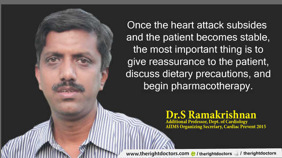 Pharmacotherapy diet and reassurance after heart attack subsides — a crucial reminder from Dr. S Ramakrishnan.