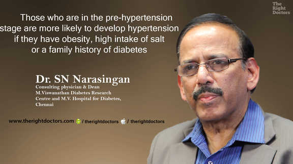Factors which make hypertension more likely for people in the pre hypertension stage — a crucial reminder from Dr. SN Narasingan.