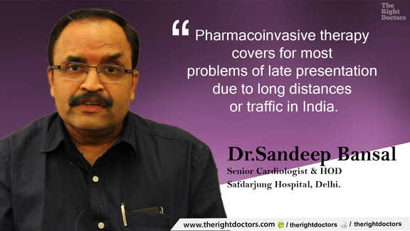 Pharmacoinvasive therapy covers for late presentation — Dr. Sandeep Bansal explains why this matters.