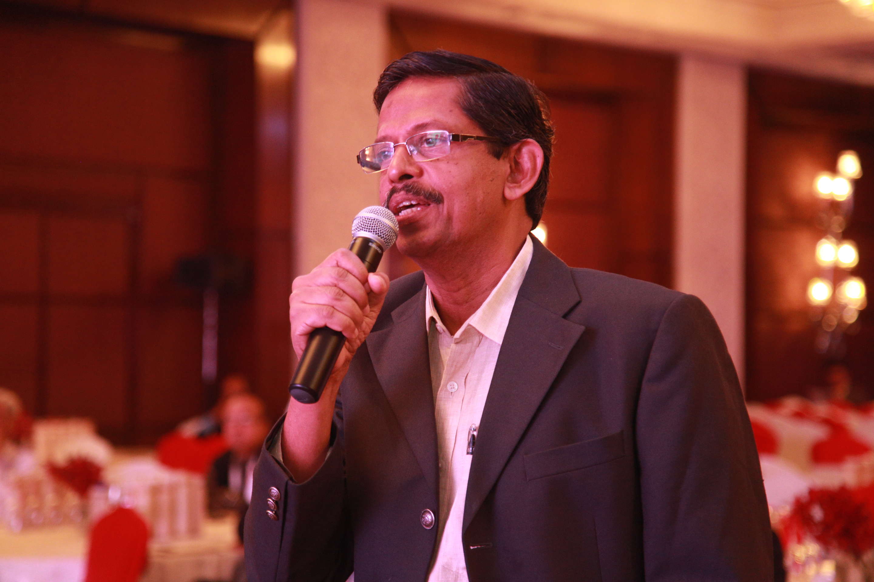 Dr. G Zachariah participating in cardiac-prevent-2015, sharing insights in Senior Hospital